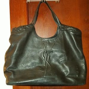 Ysl large tote shoulder bag black